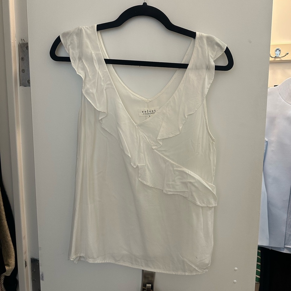 Velvet white blouse